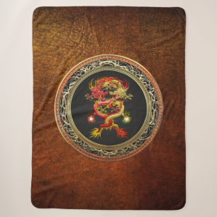 [300] Red and Yellow Dragons Sherpa Blanket