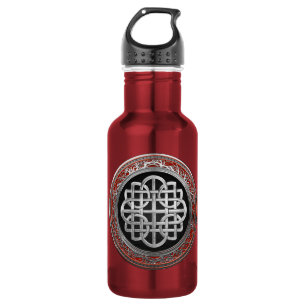 [300] Sacred Celtic Silver Knot Cross 532 Ml Water Bottle