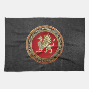 [300] Sacred Gold Griffin Tea Towel