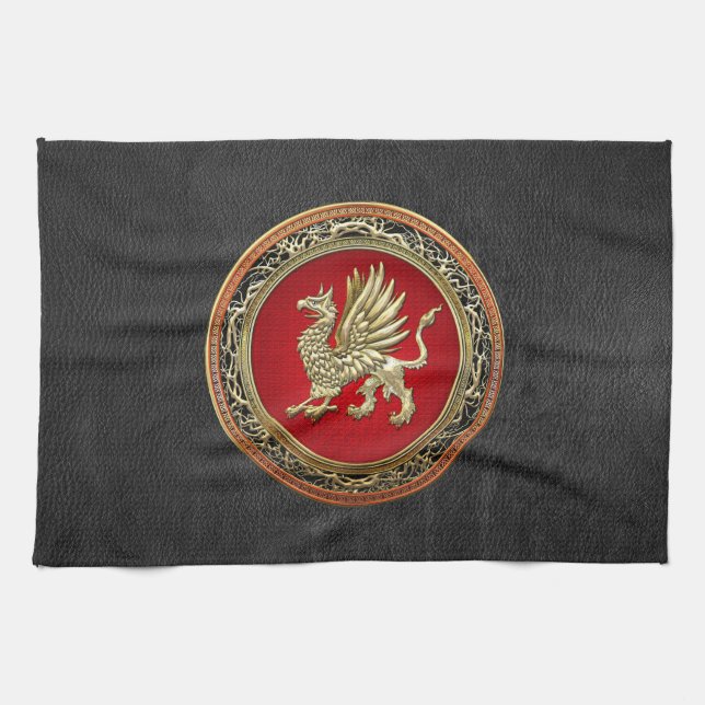 [300] Sacred Gold Griffin Tea Towel (Horizontal)