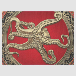 [300] Sacred Gold Octopus in Defensive Posture Tissue Paper