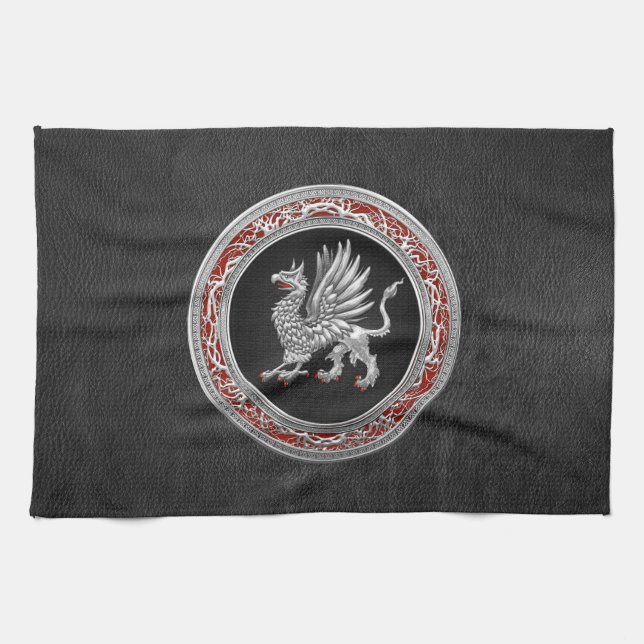 [300] Sacred Silver Griffin Tea Towel (Horizontal)