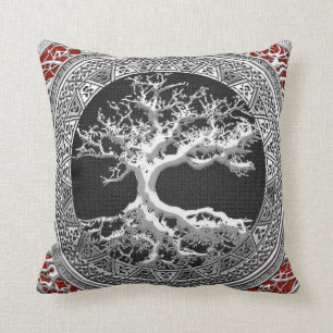 [300] Treasure Trove: Celtic Tree of Life [Silver] Cushion