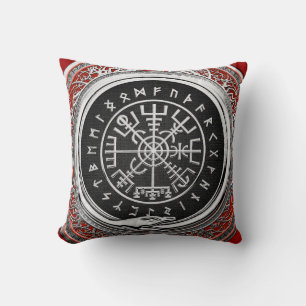 [300] Vegvisir - Viking Silver Magic Runic Compass Cushion