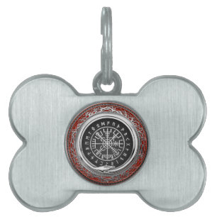 [300] Vegvisir - Viking Silver Magic Runic Compass Pet ID Tag
