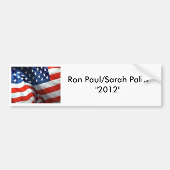 3021805889, Ron Paul/Sarah Palin"2012" Bumper Sticker (Front)