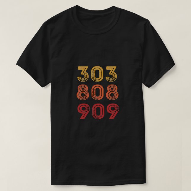 303 808 909 Synth Drum Machine  T-Shirt (Design Front)