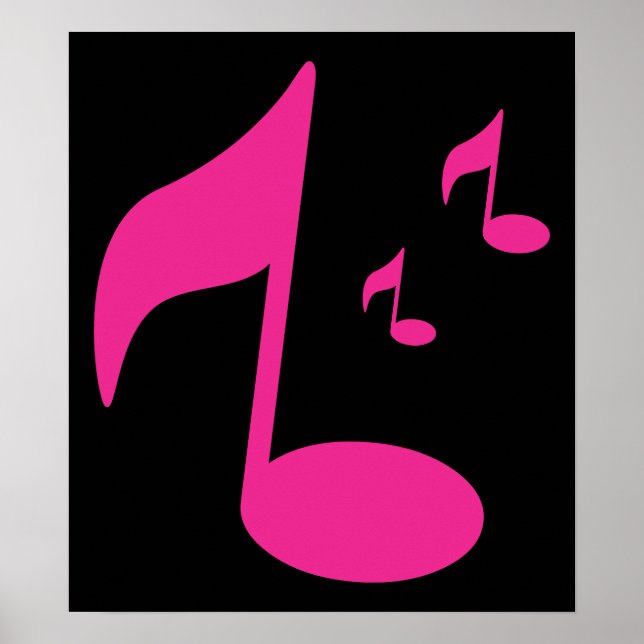 3046450GIRLY PINK MUSIC NOTES SYMBOLS FUN PARTY DA POSTER (Front)