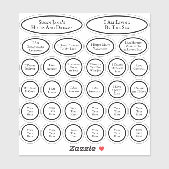 30 Affirmations For Love And Abundance White (Sheet)