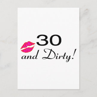 30 And Dirty Lips Postcard