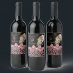 30 and fabulous birthday party bottle label<br><div class="desc">Celebrate your 30th birthday in style with these modern elegant pink rose gold glitter floral damask 30th Birthday Party party bottle labels. You can personalise your thirtieth birthday party celebration. The words "30 and Fabulous" are set using popular typhography. You can personalise script fonts and font colours in the design....</div>