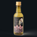 30 and fabulous birthday party wine label<br><div class="desc">Celebrate your 30th birthday in style with these modern elegant pink rose gold glitter floral damask 30th Birthday Party party bottle labels. You can personalise your thirtieth birthday party celebration. The words "30 and Fabulous" are set using popular typhography. You can personalise script fonts and font colours in the design....</div>