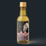 30 and fabulous birthday party wine label<br><div class="desc">Celebrate your 30th birthday in style with these modern elegant pink rose gold glitter floral damask 30th Birthday Party party bottle labels. You can personalise your thirtieth birthday party celebration. The words "30 and Fabulous" are set using popular typhography. You can personalise script fonts and font colours in the design....</div>