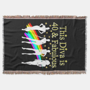 30 AND FABULOUS DAZZLING DIVA DESIGN THROW BLANKET