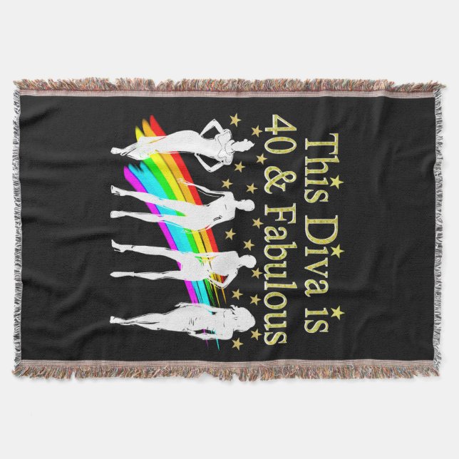 30 AND FABULOUS DAZZLING DIVA DESIGN THROW BLANKET (Front)