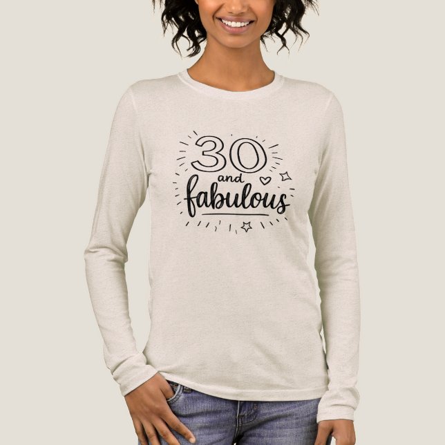 30 and Fabulous Doodle Happy 30th Birthday  Tri-Blend Shirt (Front)