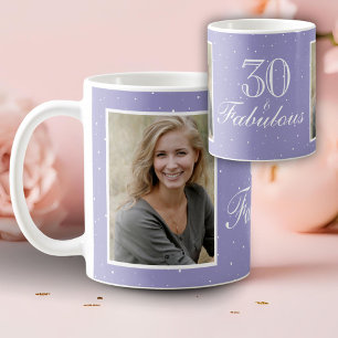 30 and Fabulous Elegant Birthday Photo Coffee Mug