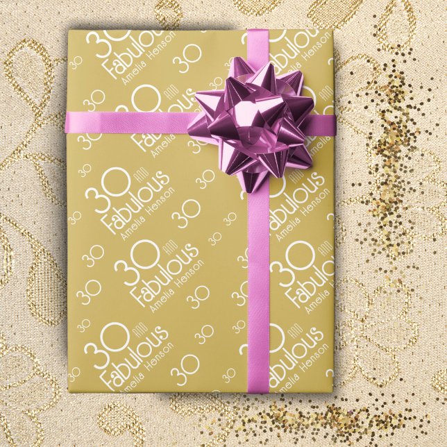 30 and Fabulous Modern 30th Birthday Wrapping Paper (Creator Uploaded)