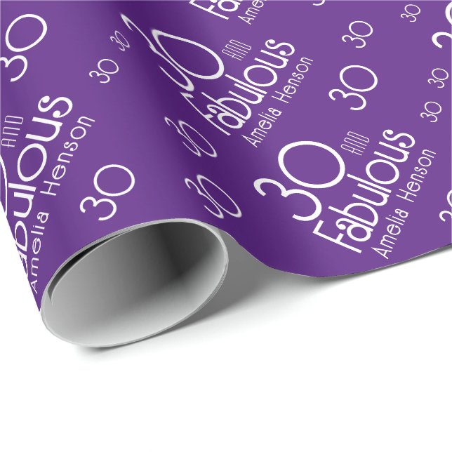 30 and Fabulous Modern 30th Birthday Wrapping Paper (Roll Corner)