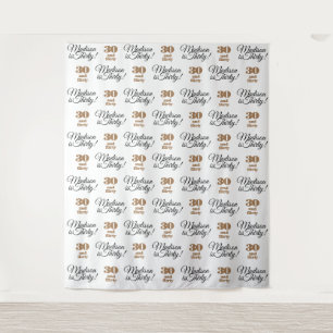 30 and Flirty Party Backdrop Step and Repeat Tapestry