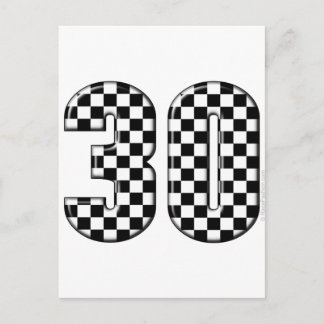 30 auto racing number postcard