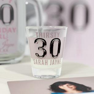 30 Birthday Balloon Personalised Shot Glass