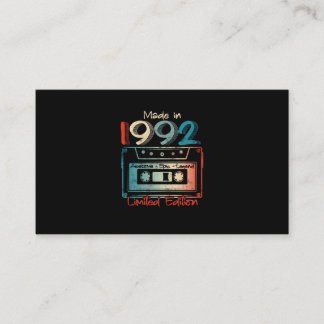 30 Birthday Gifts Year Old Made in 1992 Cassette Business Card