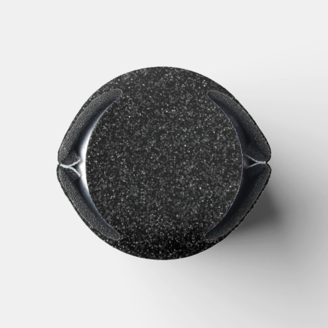 30 Black Glitter Print Glimmer Sparkles Can Cooler (Bottom)