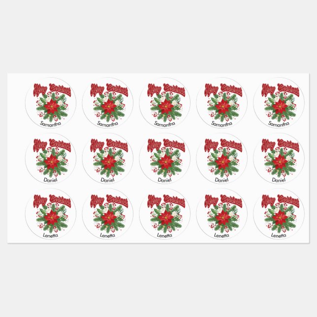 30 Christmas Gift Custom Name Tag (Sheet)