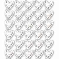 30 Classy White Vintage Hen Waterproof Labels