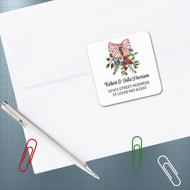 30 Cute Christmas Bouquet Return Address Sticker (Creator Uploaded)