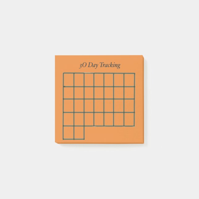 30 Day Tracker Orange Sticky Notes (Front)