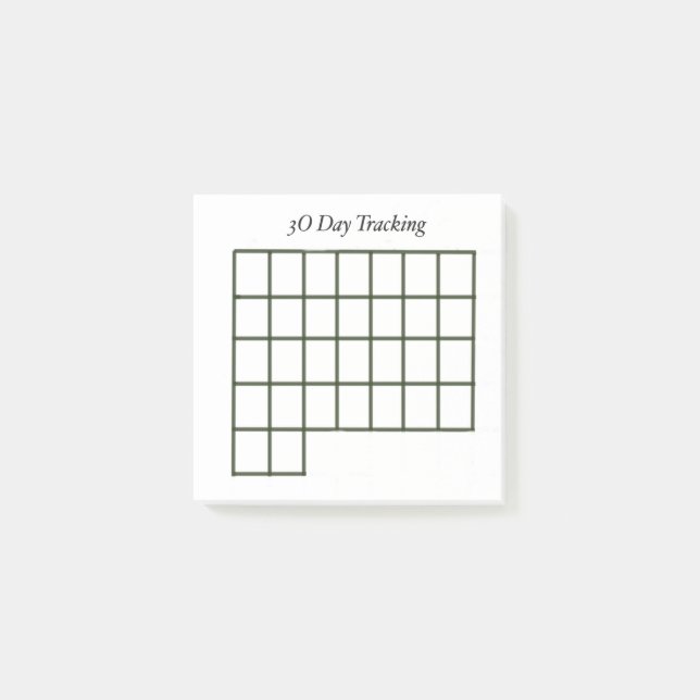 30 Day Tracker White Sticky Notes (Front)