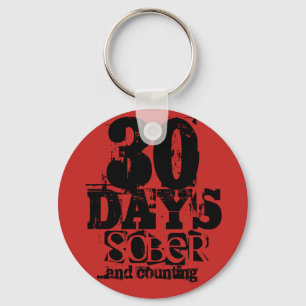30 Days Sobriety Key Ring