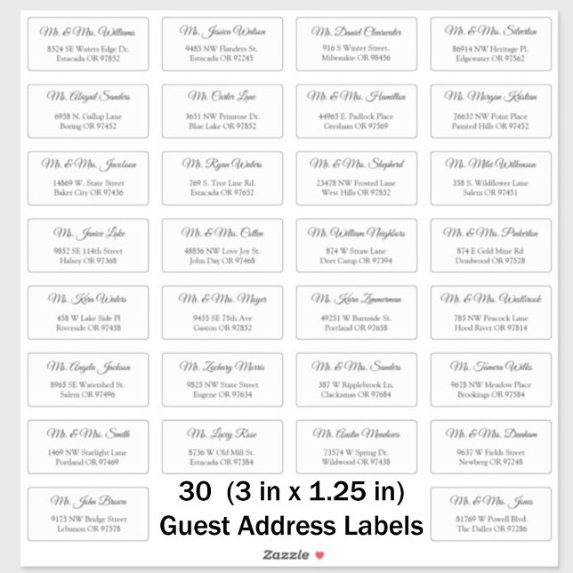30 Elegant Wedding Guest Address Labels  (Creator Uploaded)