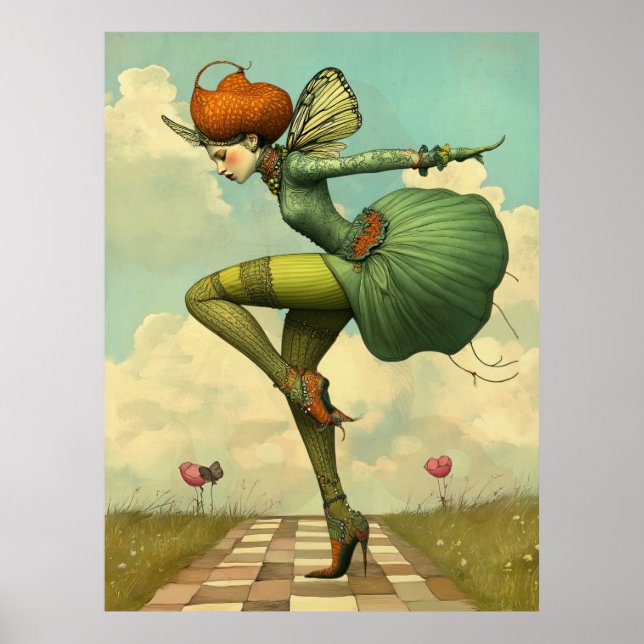 *~*30 FD2 Retro Whimsical Girl Art Vintage  Poster (Front)