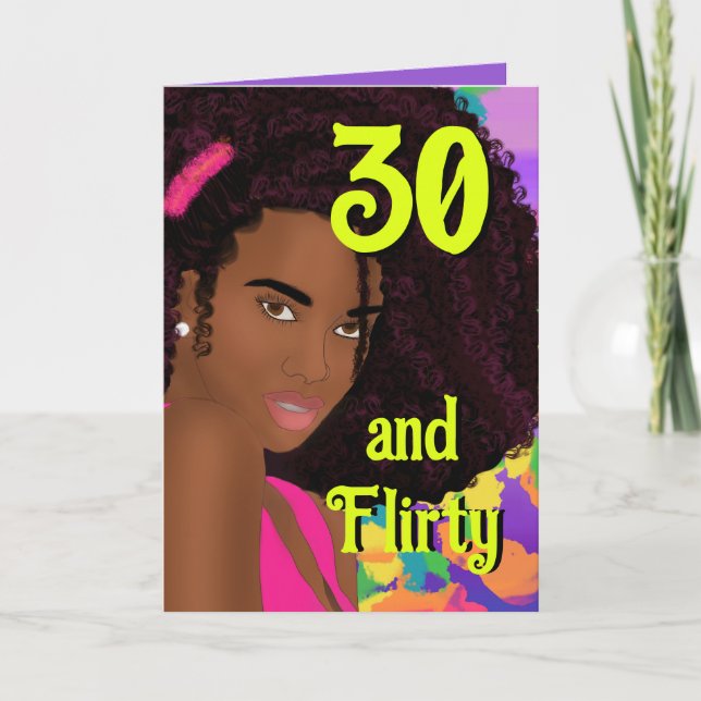 30 & Flirty Birthday Card (Front)