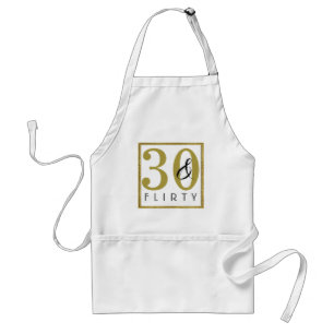 30 & Flirty Elegant 30th Birthday Standard Apron