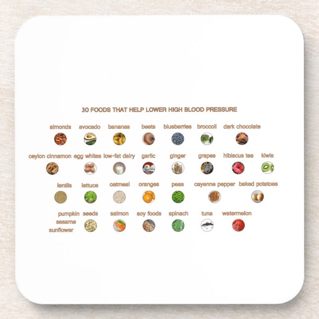 30 Foods for high blood pressure Easy Natural Ways Coaster (Front)