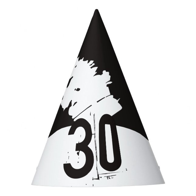 30 for a 30th Birthday Paper Party Hat (Front)