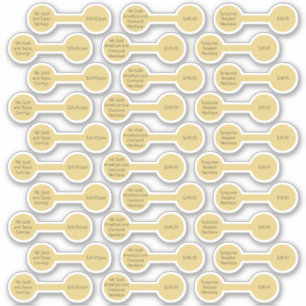 30 Gold Jewellery Price Tag Barbell Stickers