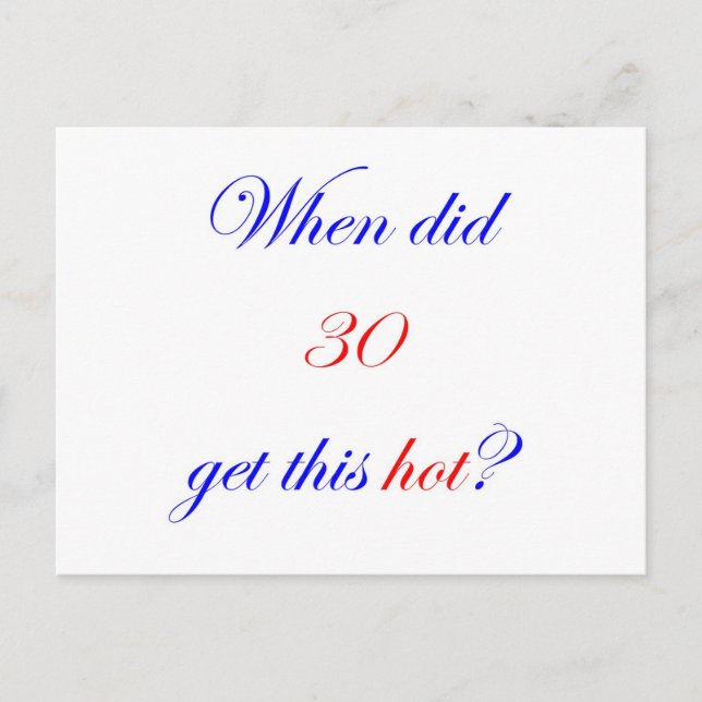 30  Hot Postcard (Front)