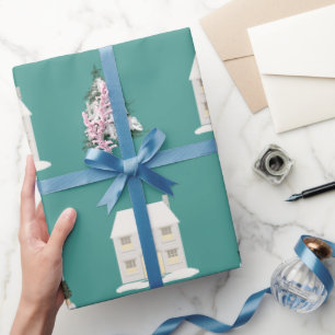 30 in x 6 ft Turquoise, Glossy Christmas Paper