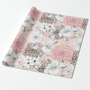 30 inches x 6 feet Floral Wrapping Paper