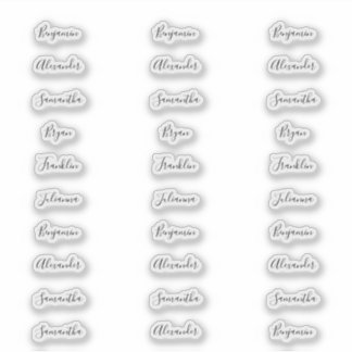 30 Individual Guest Names Less Than 1 Inch Wide