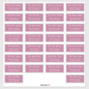 30 Individual Wedding Guest Address Labels