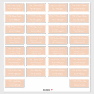 30 Individual Wedding Guest Address Labels
