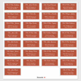 30 Individual Wedding Guest Address Labels