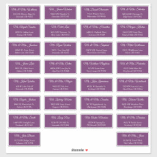 30 Individual Wedding Guest Address Labels