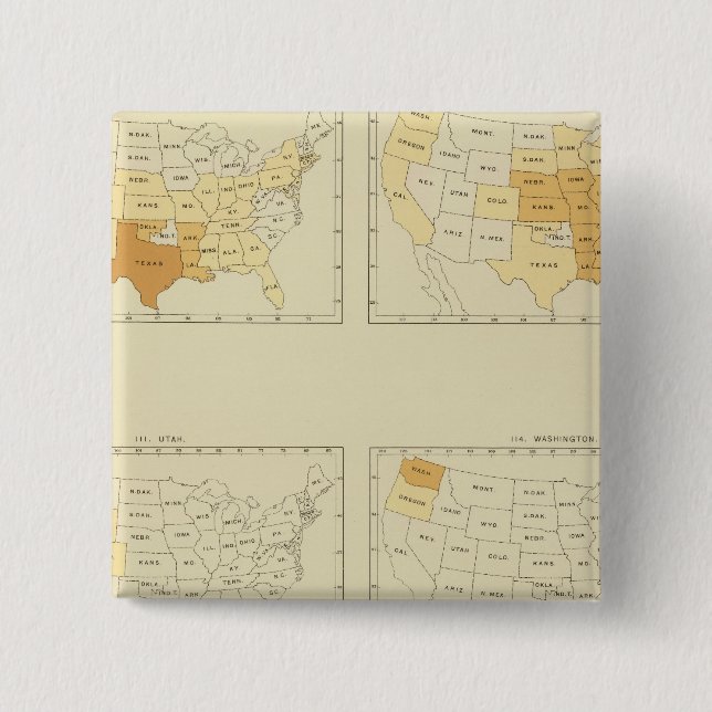 30 Interstate migration 1890 TXWV 15 Cm Square Badge (Front)